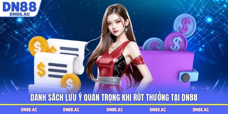 Danh sách lưu ý quan trọng khi rút thưởng tại DN88